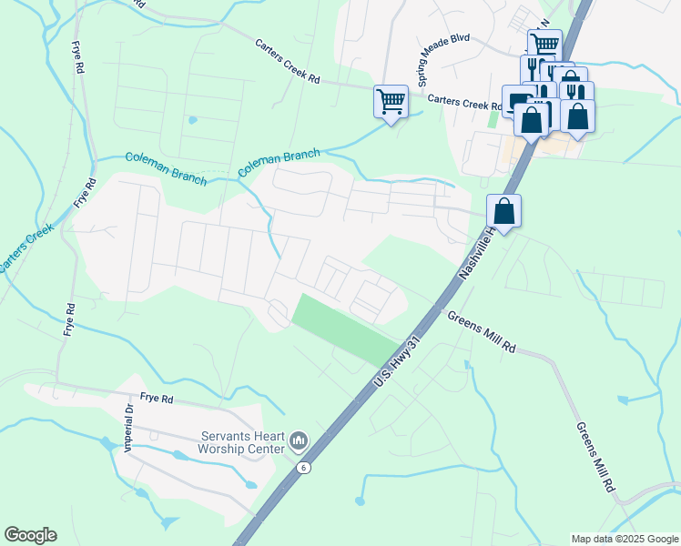 map of restaurants, bars, coffee shops, grocery stores, and more near 2579 Napa Valley Way in Columbia