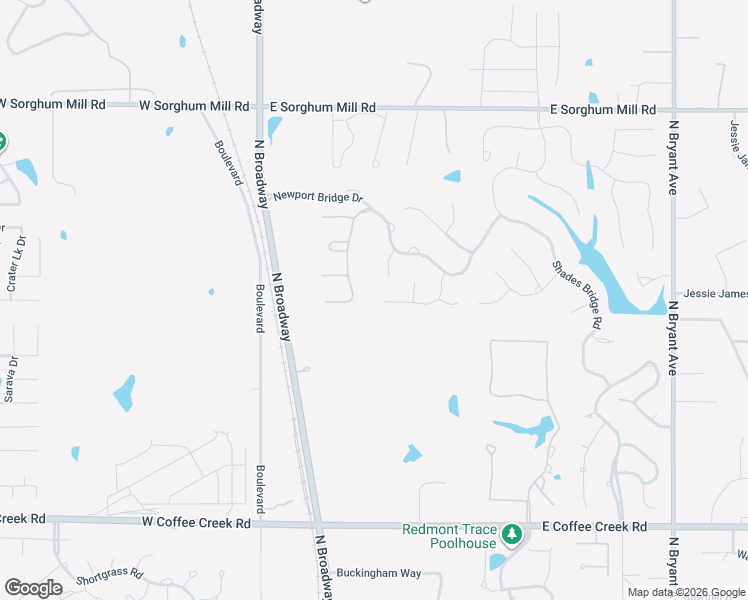 map of restaurants, bars, coffee shops, grocery stores, and more near 309 Idabel Bridge Circle in Edmond