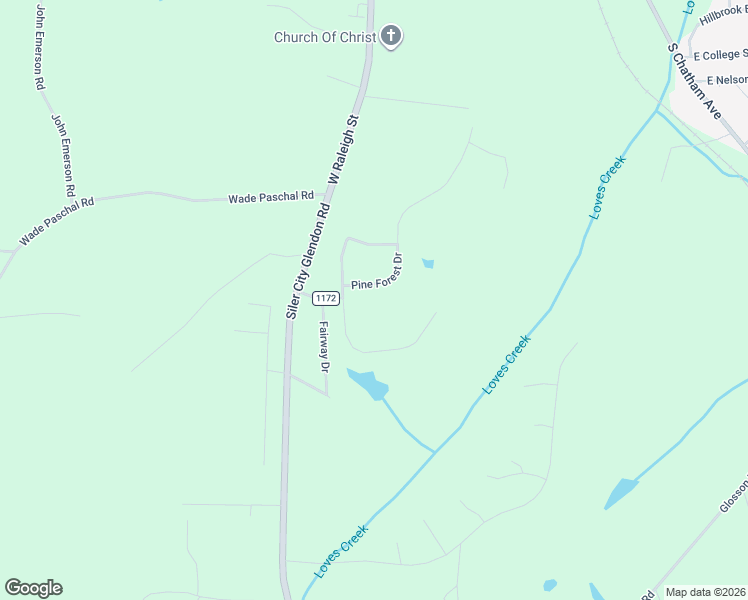 map of restaurants, bars, coffee shops, grocery stores, and more near 76 Pine Forest Dr in Siler City