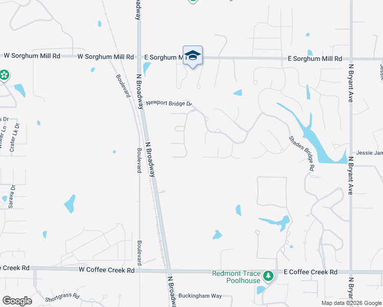 map of restaurants, bars, coffee shops, grocery stores, and more near 309 Idabel Bridge Circle in Edmond