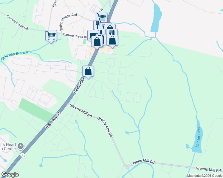 map of restaurants, bars, coffee shops, grocery stores, and more near 3001 Persimmon Street in Columbia