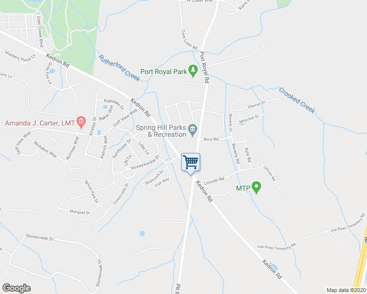 map of restaurants, bars, coffee shops, grocery stores, and more near 4151 Kedron Rd in Spring Hill