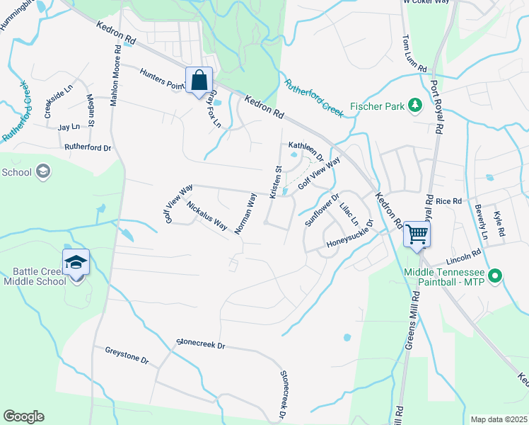 map of restaurants, bars, coffee shops, grocery stores, and more near 4012 Kristen Street in Spring Hill