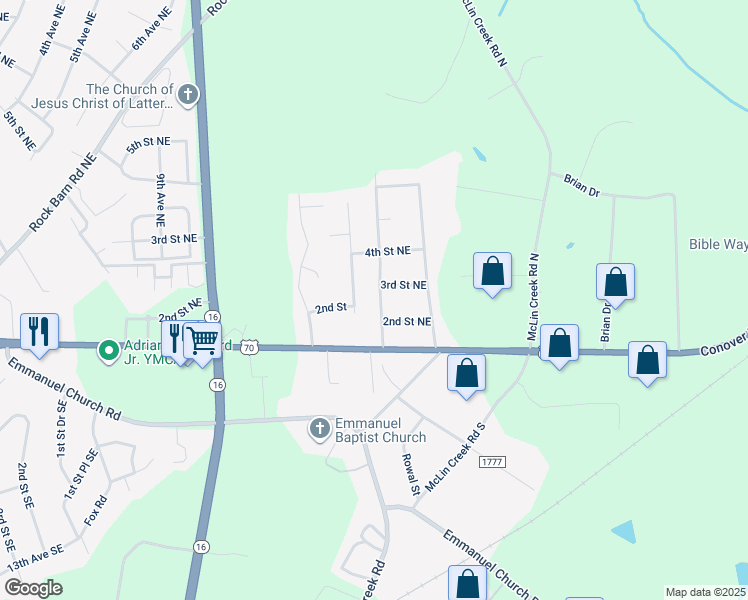 map of restaurants, bars, coffee shops, grocery stores, and more near 205 Deal Avenue in Newton