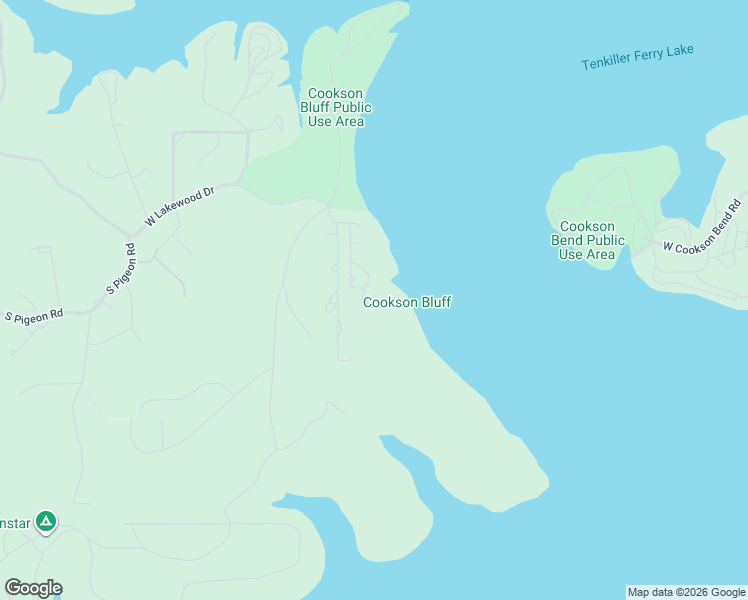 map of restaurants, bars, coffee shops, grocery stores, and more near 32548 South Cookson Bluff Road in Tahlequah