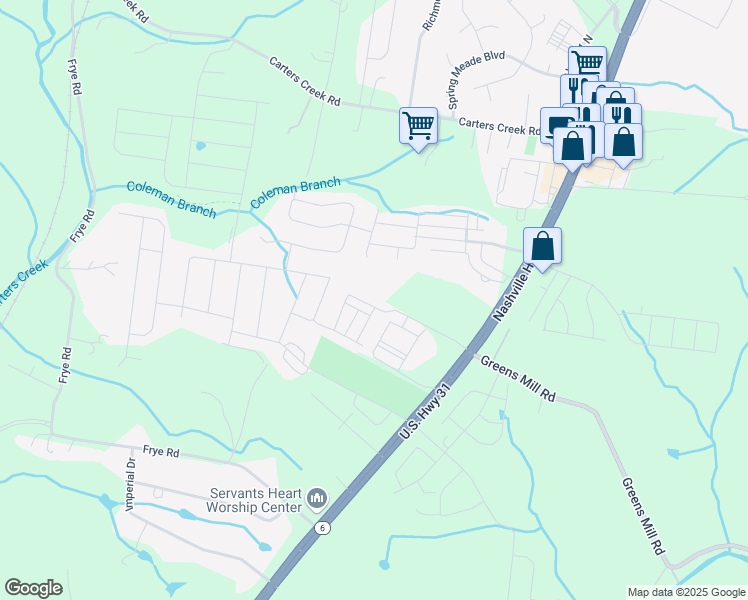 map of restaurants, bars, coffee shops, grocery stores, and more near 2579 Napa Valley Way in Columbia
