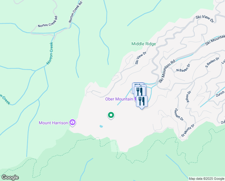 map of restaurants, bars, coffee shops, grocery stores, and more near 1333 Ski View Drive in Gatlinburg