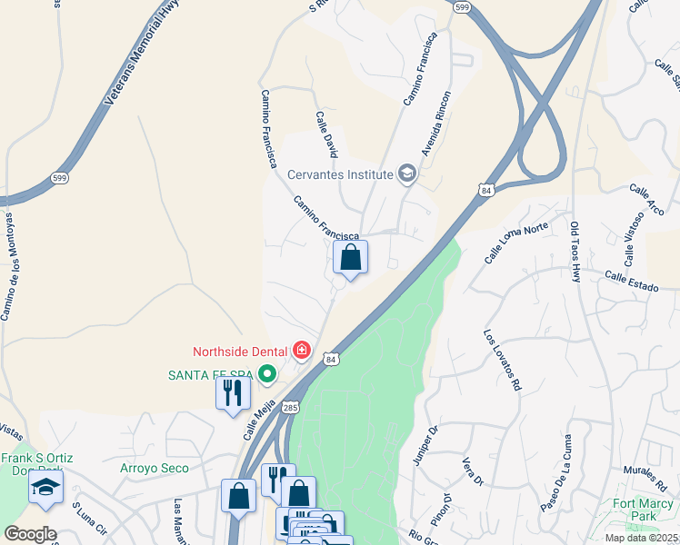 map of restaurants, bars, coffee shops, grocery stores, and more near 941 Calle Mejia in Santa Fe