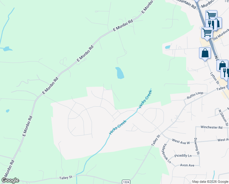 map of restaurants, bars, coffee shops, grocery stores, and more near 150 Rc Farm Drive in Troutman