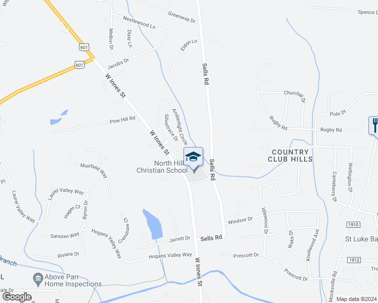 map of restaurants, bars, coffee shops, grocery stores, and more near 1065 Amberlight Circle in Salisbury