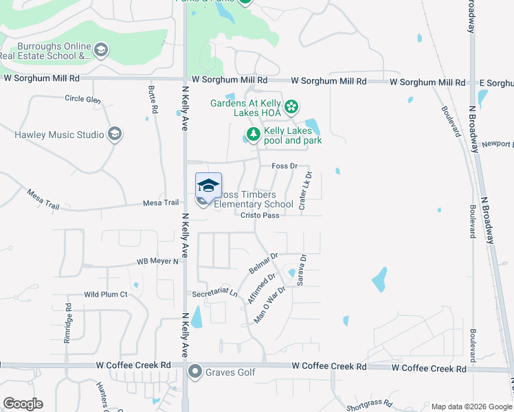 map of restaurants, bars, coffee shops, grocery stores, and more near 4816 Kelly Lakes Drive in Edmond