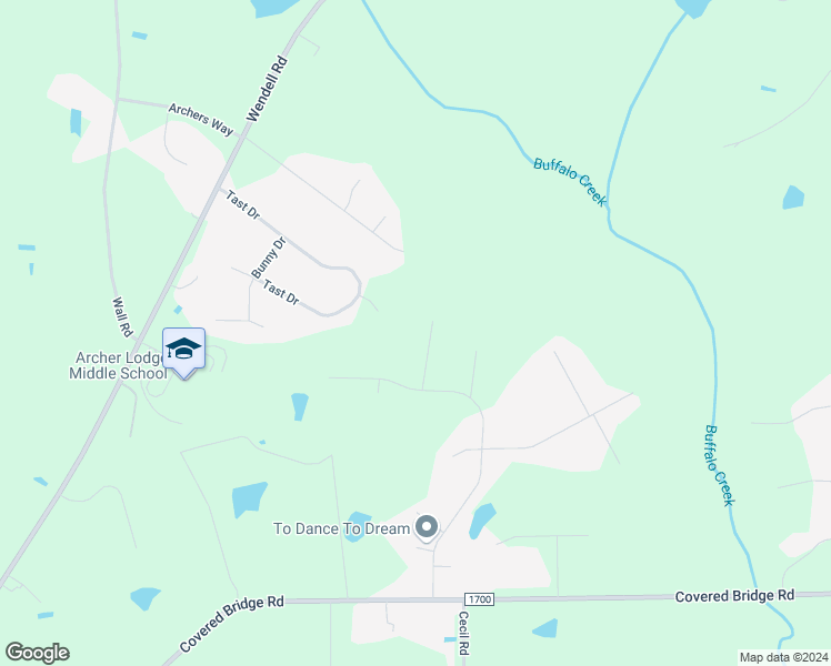 map of restaurants, bars, coffee shops, grocery stores, and more near 123 Pontiac Court in Wendell