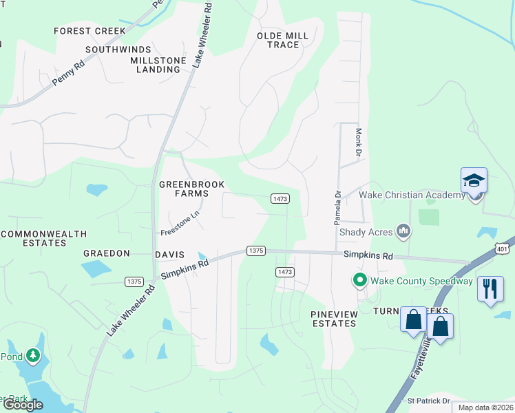 map of restaurants, bars, coffee shops, grocery stores, and more near 5624 McCoy Road in Raleigh
