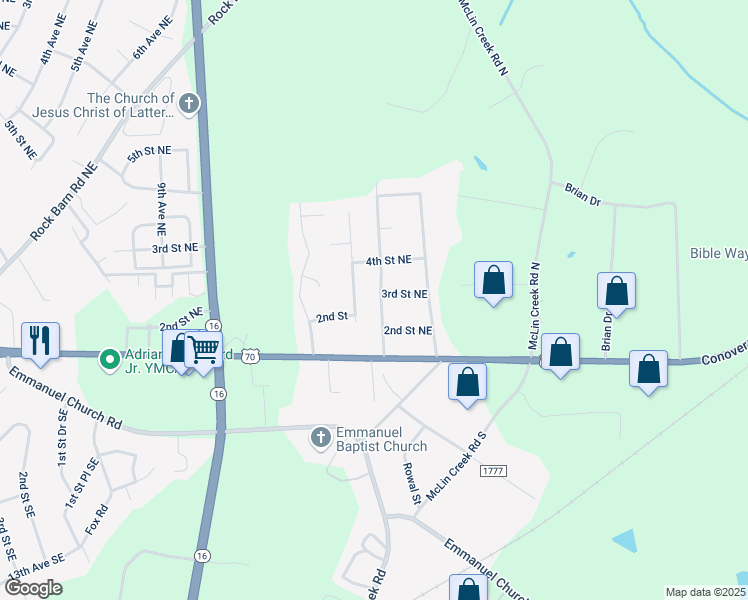 map of restaurants, bars, coffee shops, grocery stores, and more near 205 Deal Avenue in Newton