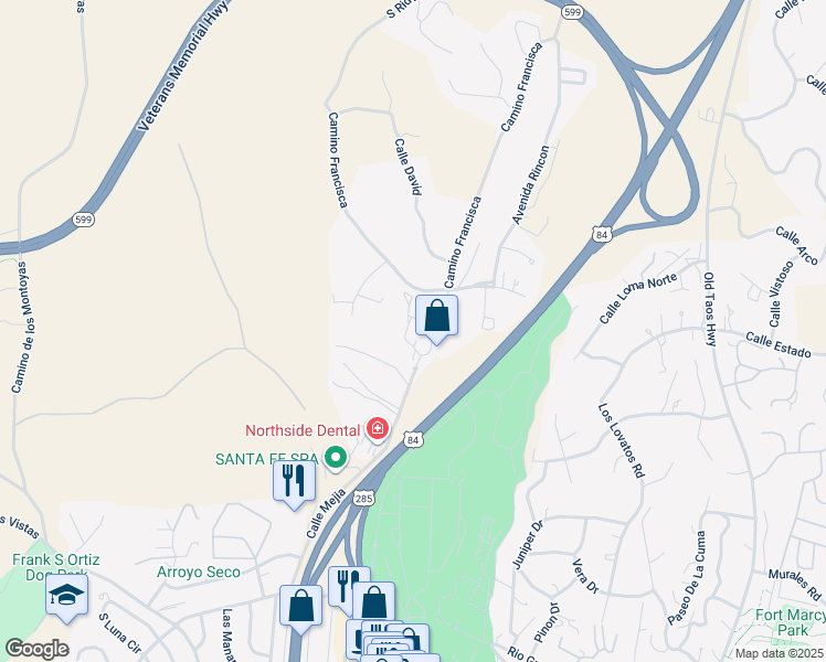 map of restaurants, bars, coffee shops, grocery stores, and more near 941 Calle Mejia in Santa Fe