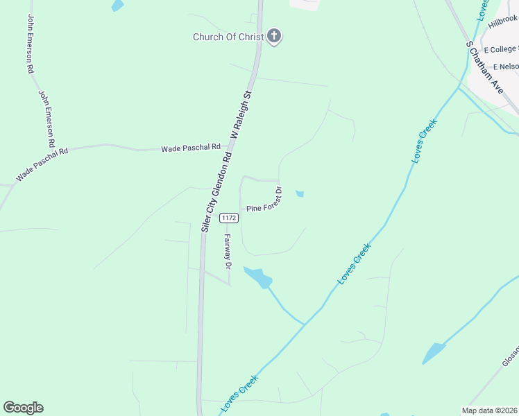map of restaurants, bars, coffee shops, grocery stores, and more near 76 Pine Forest Drive in Siler City