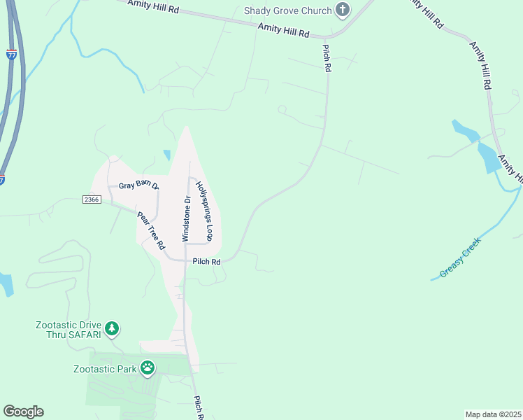 map of restaurants, bars, coffee shops, grocery stores, and more near 313 Pilch Road in Troutman