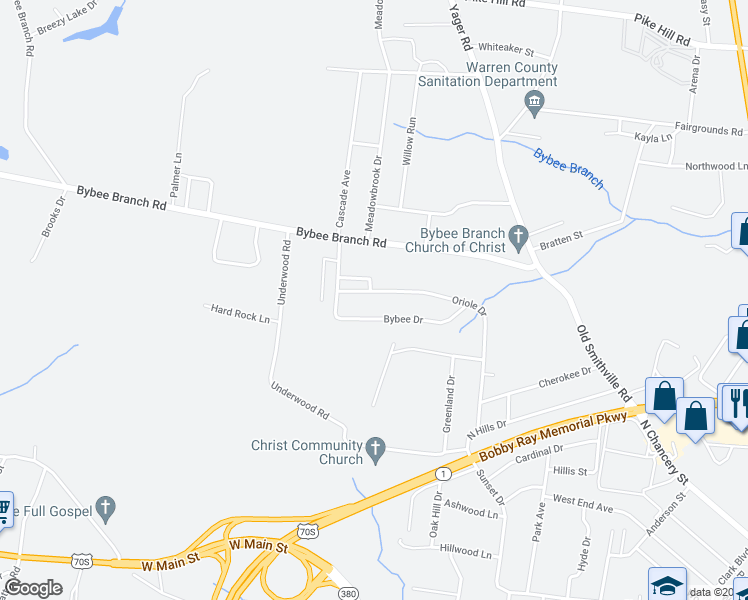 map of restaurants, bars, coffee shops, grocery stores, and more near 449 Oriole Drive in McMinnville