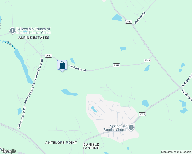 map of restaurants, bars, coffee shops, grocery stores, and more near 2720 Wall Store Road in Garner