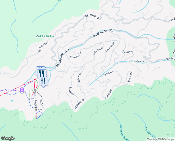 map of restaurants, bars, coffee shops, grocery stores, and more near 2119 North Tamins Drive in Gatlinburg