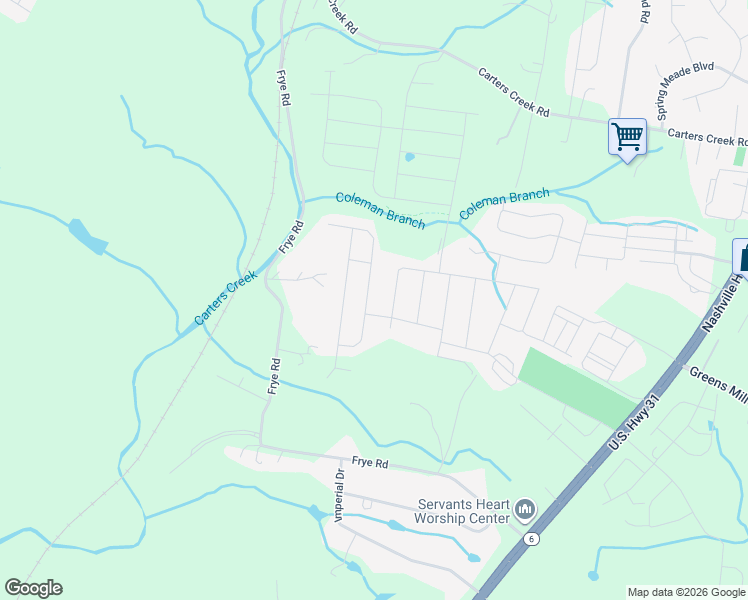 map of restaurants, bars, coffee shops, grocery stores, and more near 2775 Nottingham Drive in Columbia
