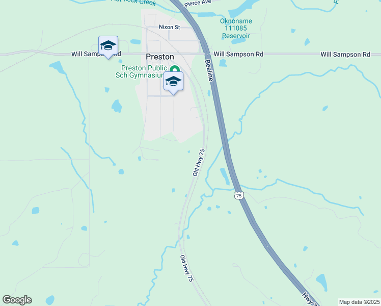 map of restaurants, bars, coffee shops, grocery stores, and more near 8920 North 220 Road in Beggs