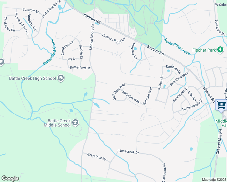 map of restaurants, bars, coffee shops, grocery stores, and more near 1104 Golf View Way in Spring Hill