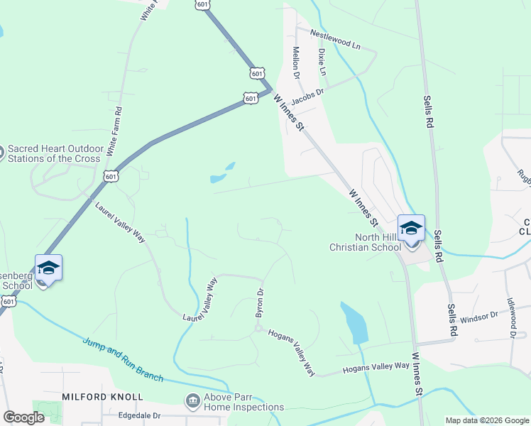 map of restaurants, bars, coffee shops, grocery stores, and more near 3201 Player Court in Salisbury