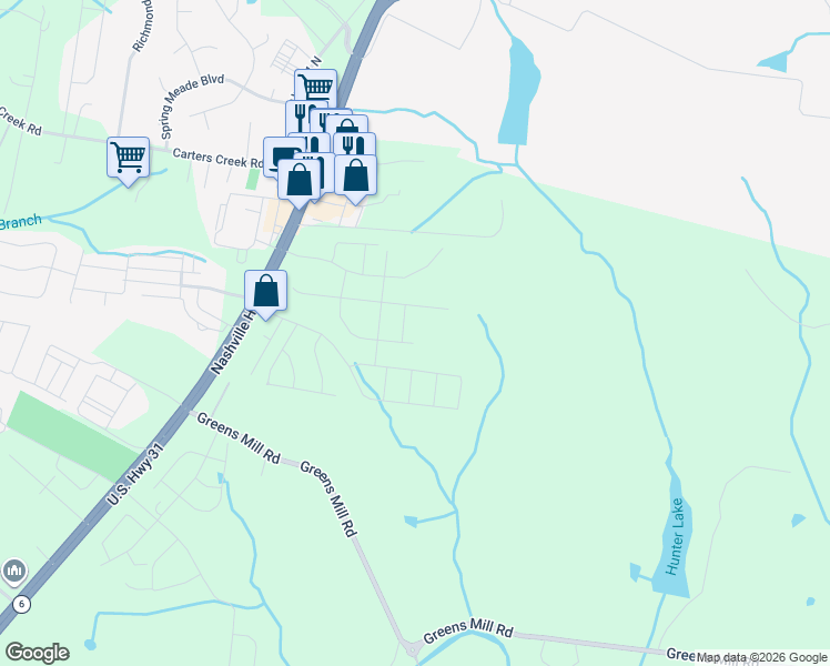 map of restaurants, bars, coffee shops, grocery stores, and more near 3033 Persimmon Street in Columbia