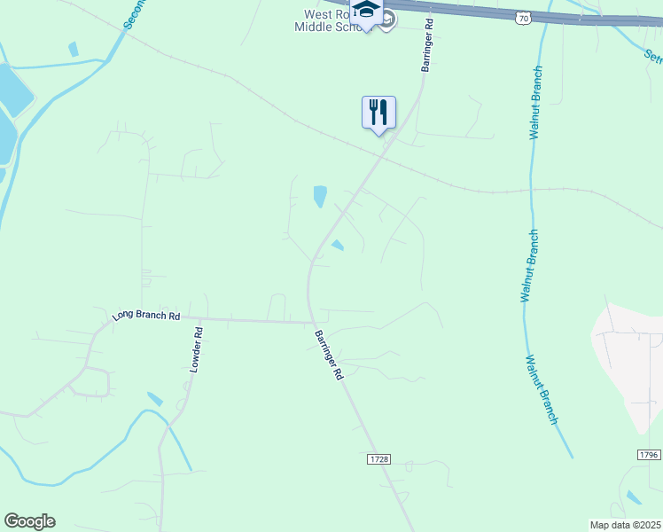 map of restaurants, bars, coffee shops, grocery stores, and more near 845 Barringer Road in Salisbury
