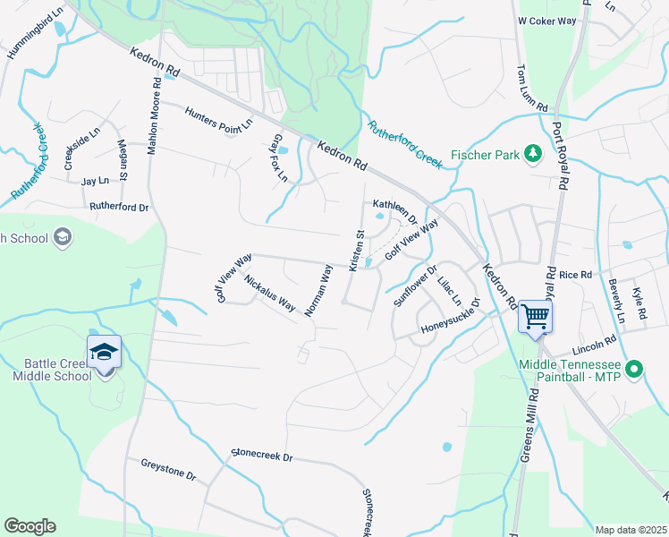 map of restaurants, bars, coffee shops, grocery stores, and more near 4012 Kristen Street in Spring Hill