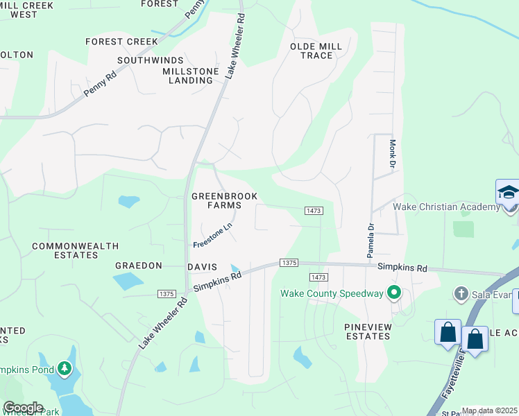 map of restaurants, bars, coffee shops, grocery stores, and more near 5336 McCoy Road in Raleigh