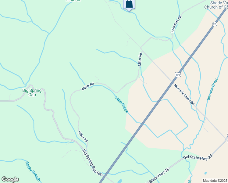 map of restaurants, bars, coffee shops, grocery stores, and more near State Highway 507 in Pikeville