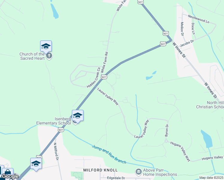 map of restaurants, bars, coffee shops, grocery stores, and more near 3103 Winged Foot Drive in Salisbury