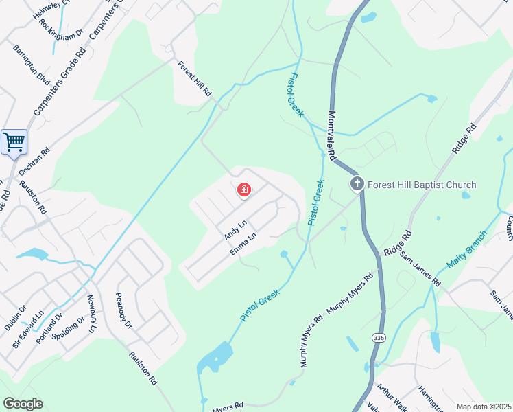 map of restaurants, bars, coffee shops, grocery stores, and more near 1821 Andy Lane in Maryville