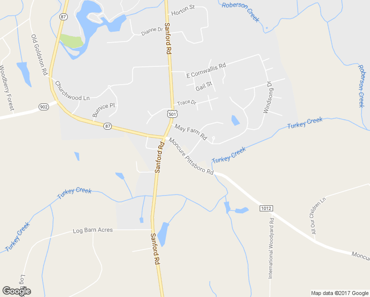 map of restaurants, bars, coffee shops, grocery stores, and more near 99 Moncure Pittsboro Road in Moncure