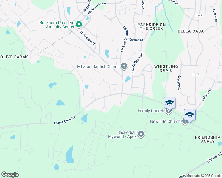 map of restaurants, bars, coffee shops, grocery stores, and more near 2890 Dallas Valley Lane in Apex