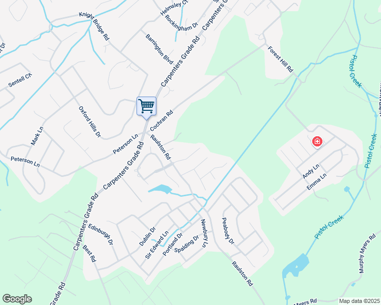 map of restaurants, bars, coffee shops, grocery stores, and more near 2215 Remington Park Drive in Maryville