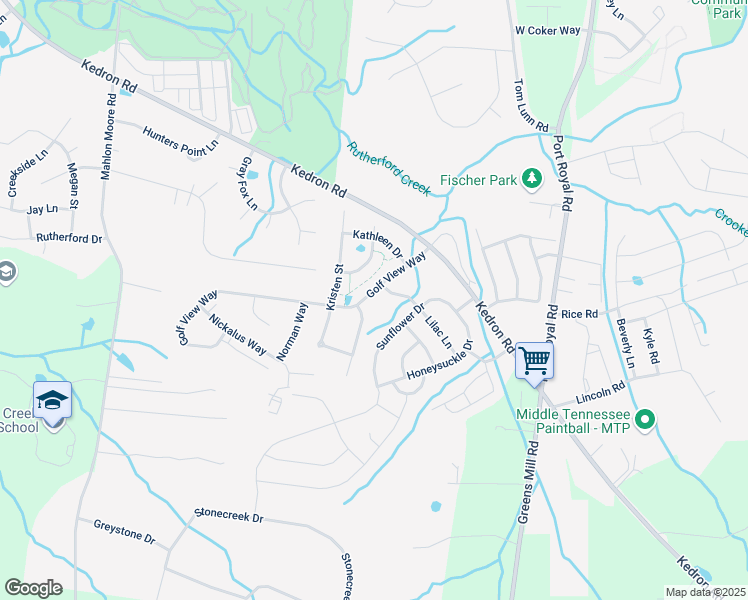 map of restaurants, bars, coffee shops, grocery stores, and more near 1009 Golf View Way in Spring Hill