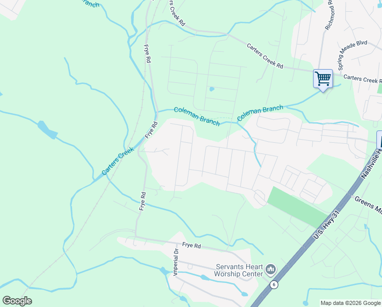 map of restaurants, bars, coffee shops, grocery stores, and more near Chaplins Trace in Columbia