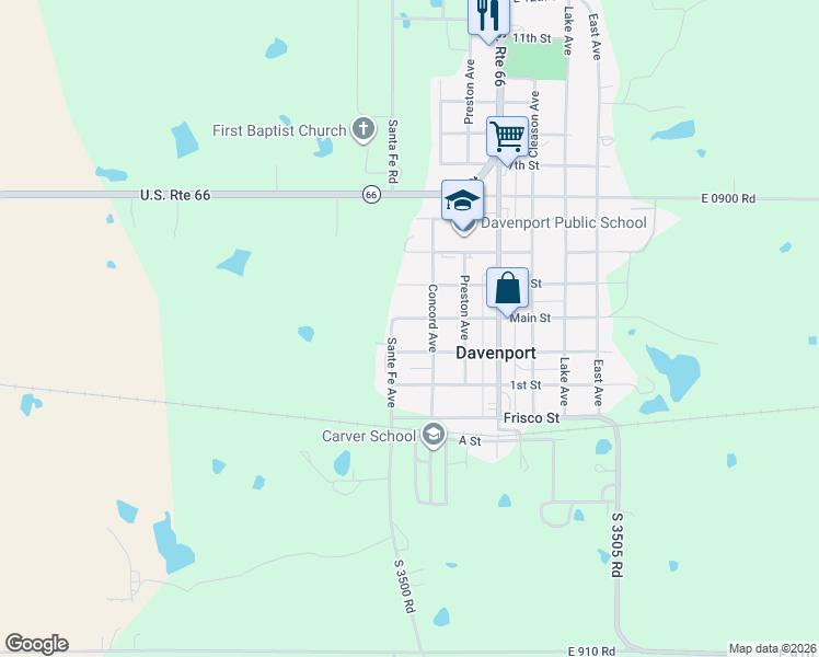map of restaurants, bars, coffee shops, grocery stores, and more near 204 Main Street in Stroud
