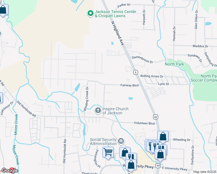 map of restaurants, bars, coffee shops, grocery stores, and more near 162 Moize Cut Off Road in Jackson