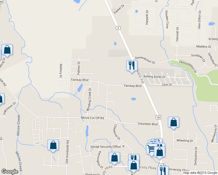 map of restaurants, bars, coffee shops, grocery stores, and more near 162 Moize Cut Off Road in Jackson