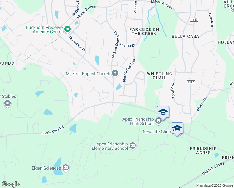 map of restaurants, bars, coffee shops, grocery stores, and more near 2784 Masonboro Ferry Drive in Apex