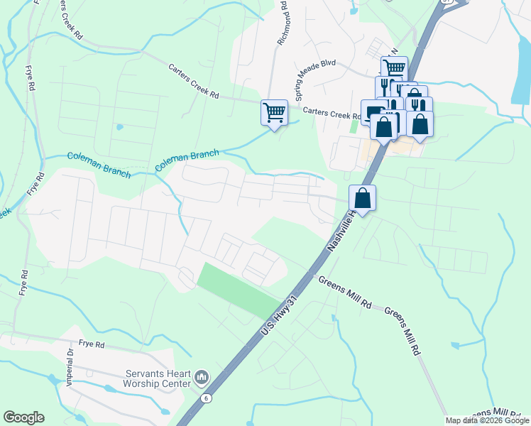 map of restaurants, bars, coffee shops, grocery stores, and more near 2607 Beal Court in Columbia