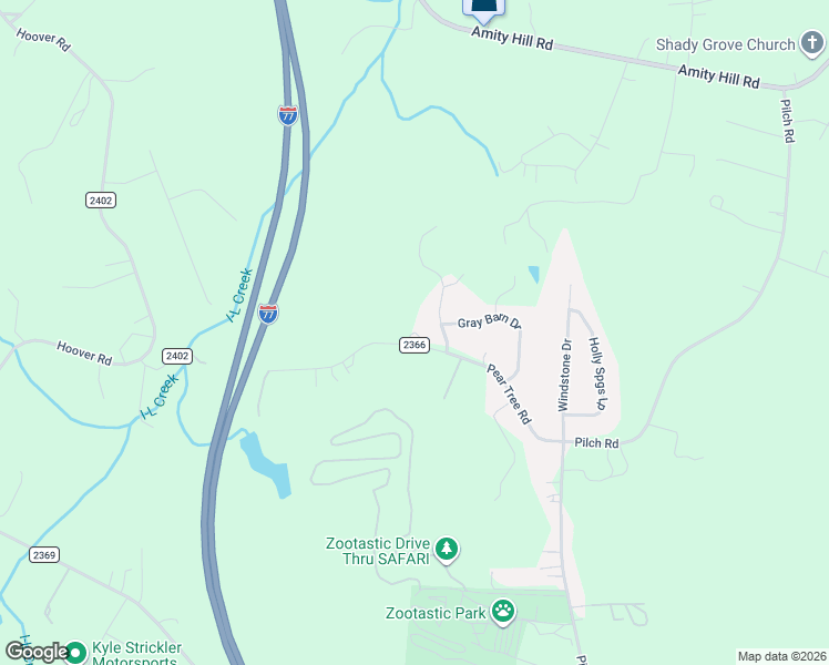 map of restaurants, bars, coffee shops, grocery stores, and more near 204 Pear Tree Road in Troutman