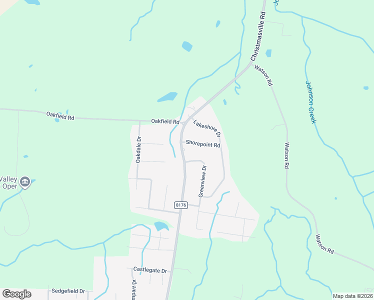 map of restaurants, bars, coffee shops, grocery stores, and more near 4 Shorepoint Road in Oakfield