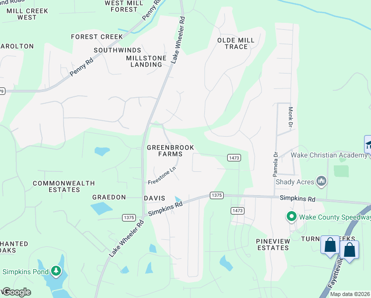 map of restaurants, bars, coffee shops, grocery stores, and more near 1305 Wireglass Court in Raleigh