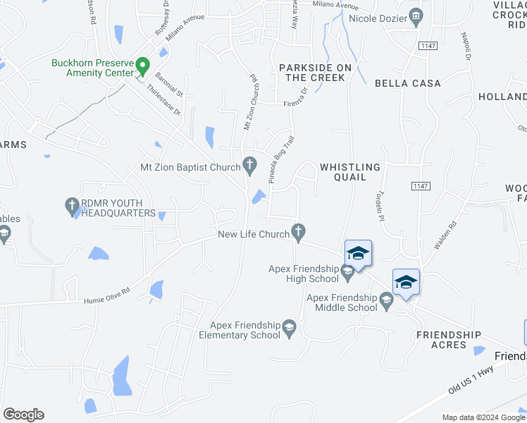 map of restaurants, bars, coffee shops, grocery stores, and more near 2766 Masonboro Ferry Drive in Apex