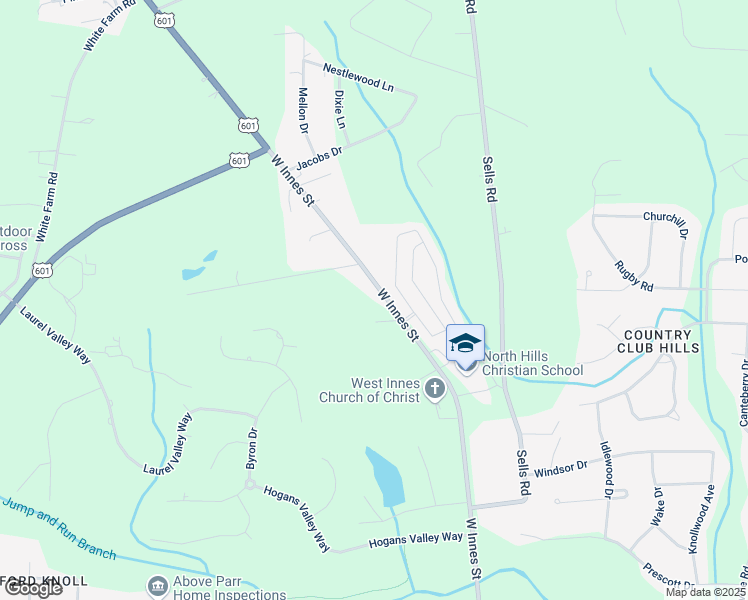 map of restaurants, bars, coffee shops, grocery stores, and more near 3145 West Innes Street in Salisbury
